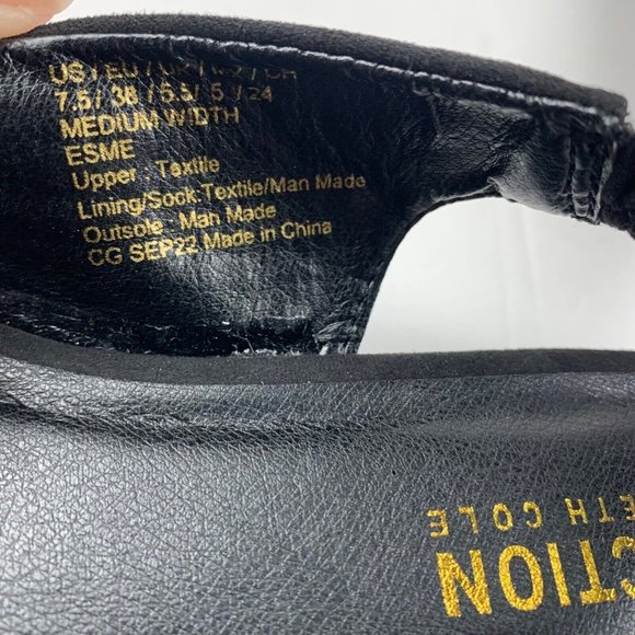 Kenneth Cole Reaction Esme Women's Slingback Flats Size 7.5 M Black NIB S0244‎ - Picture 7 of 11